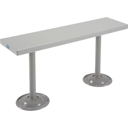 Global Industrial Locker Room Bench, Plastic Top with Pedestal Legs, 36inW x 9-1/2inD x 17inH 493711